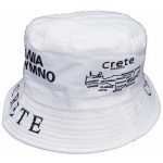 Καπέλο Κώνος CRETE Σταμπωτό Κωδ.12018 Λευκό & Μπλε Βαμβακερό
