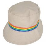 Καπέλο Κώνος Λευκό – Μπεζ με Γραμμή Fluo Κωδ.12046